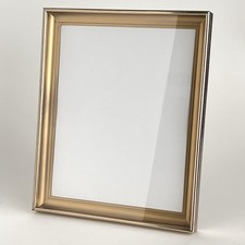 Vintage Gold Color Metal Picture Frame With Recessed Plastic Liner 8x10 Photo