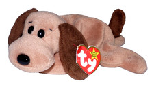 Ty Beanie Baby Babies Bones the Dog stuffed plush PVC pellets full size 1993
