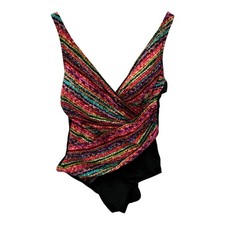 Miraclesuit Escape Night Lights Layered Underwire 1-Piece Swimsuit Size 18