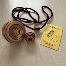Wooden spinning top large and small set