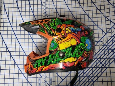 Fly Racing Kinetic Helmet Youth Large Jungle Rat Fink Used