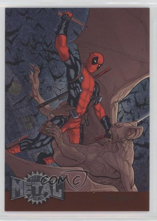 2015 Marvel Fleer Retro 1995 Fleer Metal Blaster Deadpool #11 0kg8