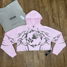 Civil regime pink large cropped hoodie