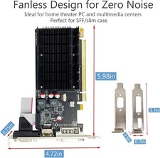 Radeon HD 5450 Graphics Card,2GB,GDDR3,64 Bit,DVI,HDMI,VGA,Low Profile Video Car