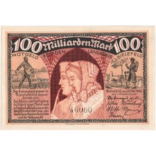 [#293693] Germany, Bielefeld, 100 Milliarden Mark, 1923-10-25, UNC