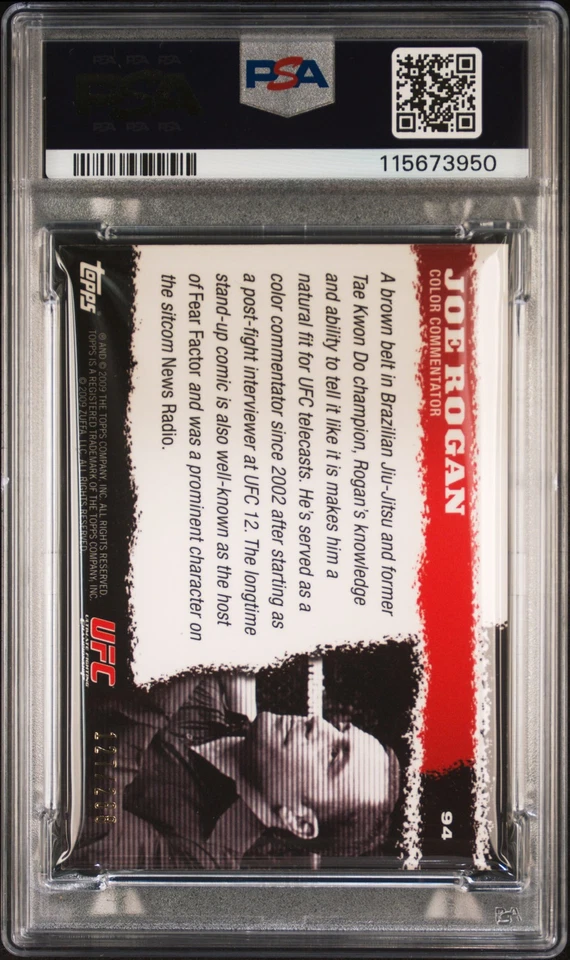 2009 Topps UFC Round 1 #94 Joe Rogan Silver Rookie Card RC /288 PSA 7 - Image 2 of 2