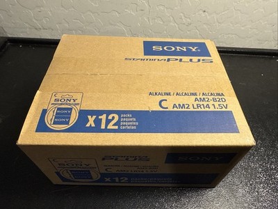 12 Pack Sony Stamina Plus Alkaline C Batteries AM2 LR12 Old Stock