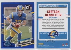 2023 Panini Donruss Rated Press Proof Blue Stetson Bennett IV #358 Rookie RC