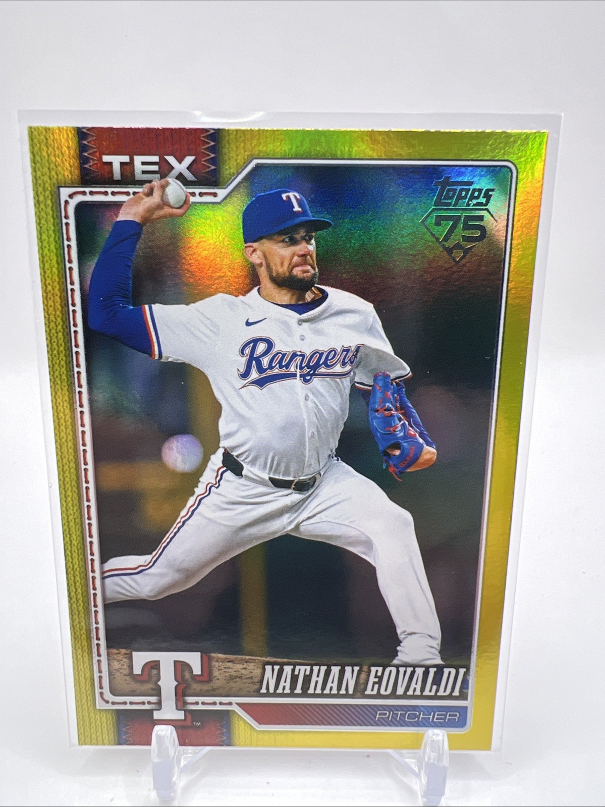 2026 Topps Series 2- Nathan Eovaldi #355 - Yellow Rainbow Foil /399 - Rangers