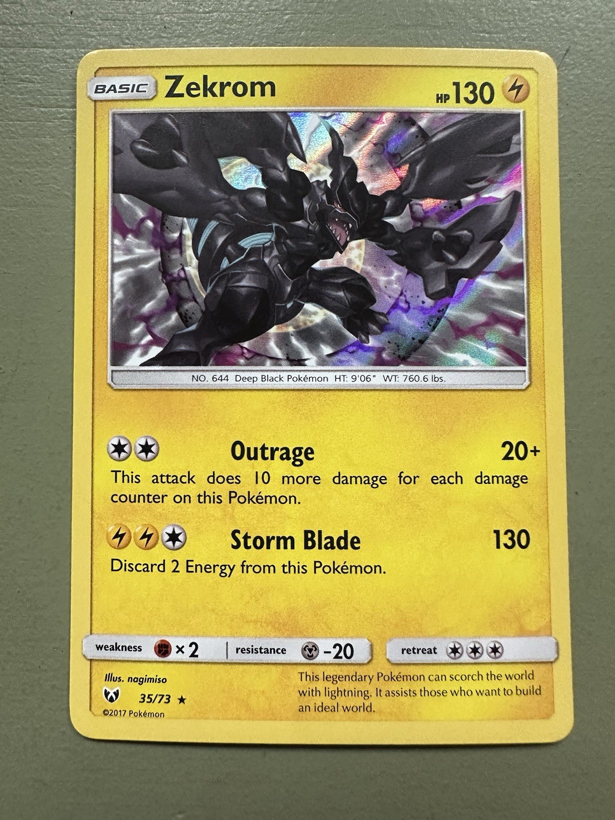 Zekrom - 35/73 - NM - Rare Holo - SM: Shining Legends - Pokemon TCG