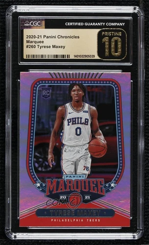 2020-21 Panini Chronicles Marquee Tyrese Maxey #260 CGC 10 Pristine Rookie RC