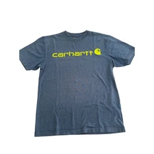Carhartt Mens T Shirt Short Sleeve Logo Tee Heather Blue Small