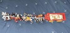 Vintage Cast Iron Horse-Drawn Wagon Toy 8 Horse Team 30  Long