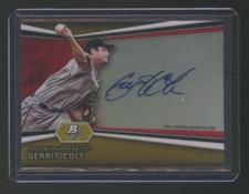 2012 BOWMAN STERLING GERRIT COLE RC AUTOGRAPH GOLD REFRACTOR #ED 24/25 YANKEES