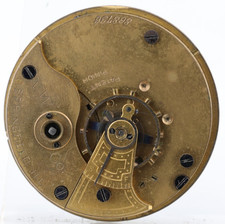 ILLINOIS I.W.Co. 868796 KEYWIND 18s 7j POCKET WATCH MOVEMENT, FOR REPAIR (BW)