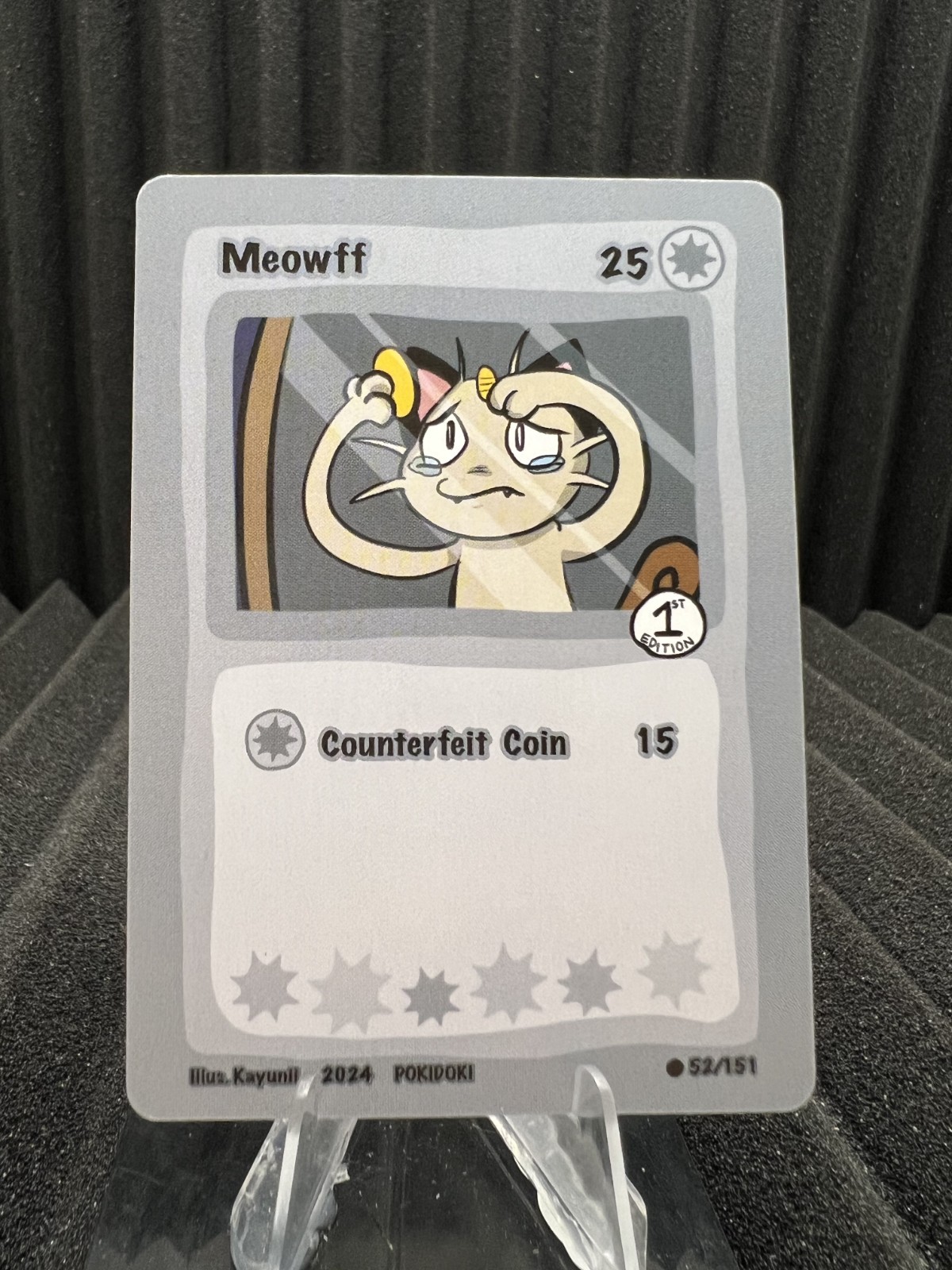 Meowff (Meowth) 52/151 - Pokidoki First Edition Fan Art - Pokemon
