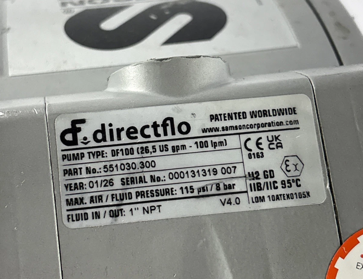 Samson Directflo DF100 Air Operated Diaphragm Pump 551030.300 Open Box photo 4