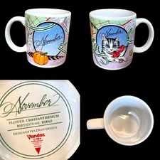 Vintage November Birthday PELZMAN DESIGNS COFFEE MUG Vandor 1989 Japan POP ART