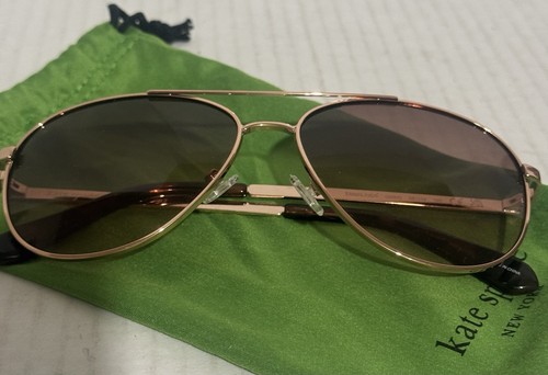 Kate Spade Emmaline/S Rose Gold/Rose Aviator Sunglasses w/Soft Protective Pouch - Picture 2 of 8