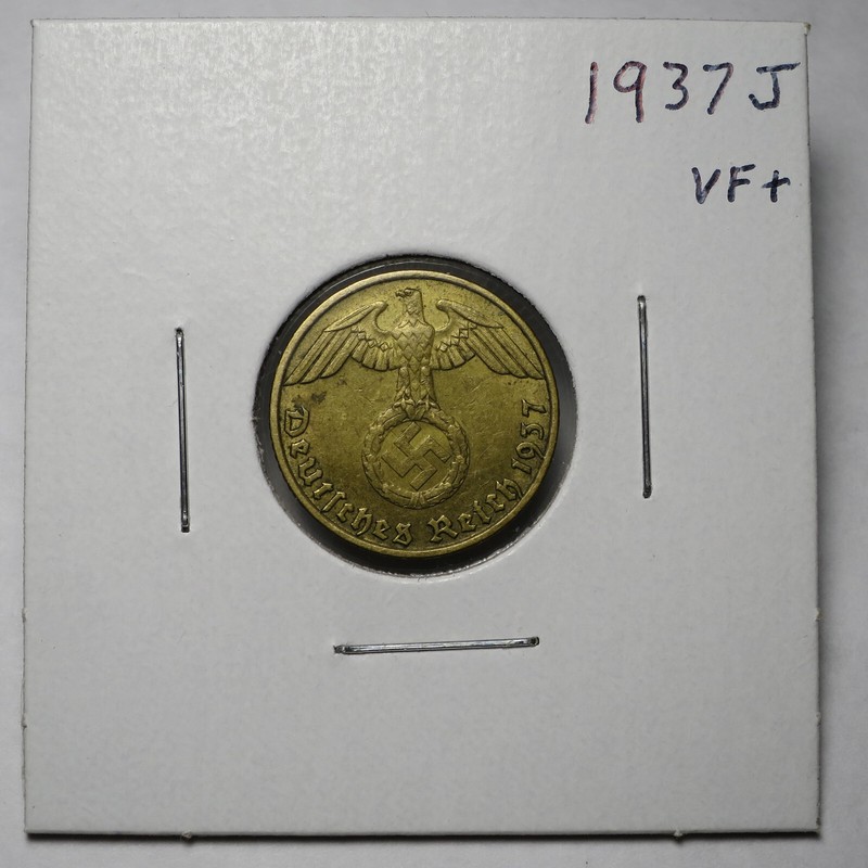 Germany 1937 J 5 Reichspfennig, Hamburg, KM#91, VF+