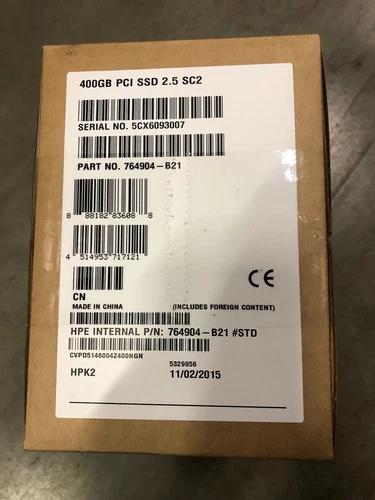 HP 400GB 2.5" SFF NVMe SSD Internal Solid State Drive 764904-B21 Factory Sealed