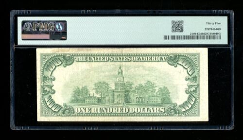 DBR 1950-C $100 FRN Richmond Fr. 2160-E PMG 35 Serial E08299586A - Picture 2 of 2