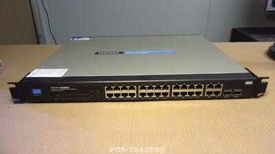 LINKSYS SRW224G4P 24-Port POE 10/100Mbps 4X Gigabit SFP Switch INCL RACK EARS