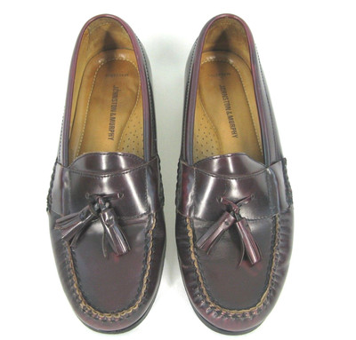 Johnston&Murphyタッセルローファー バーガンディ 8.5 Johnston & Murphy Loafer Shoes 8 Burgundy Leather Tassels Slip On