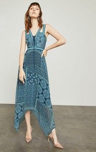 bcbg blue floral dress