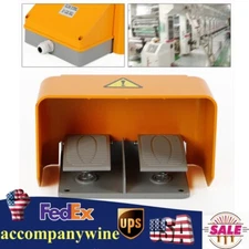 Multi-function Double Foot Switch Extra Heavy Duty Dual Pedal Switch Orange