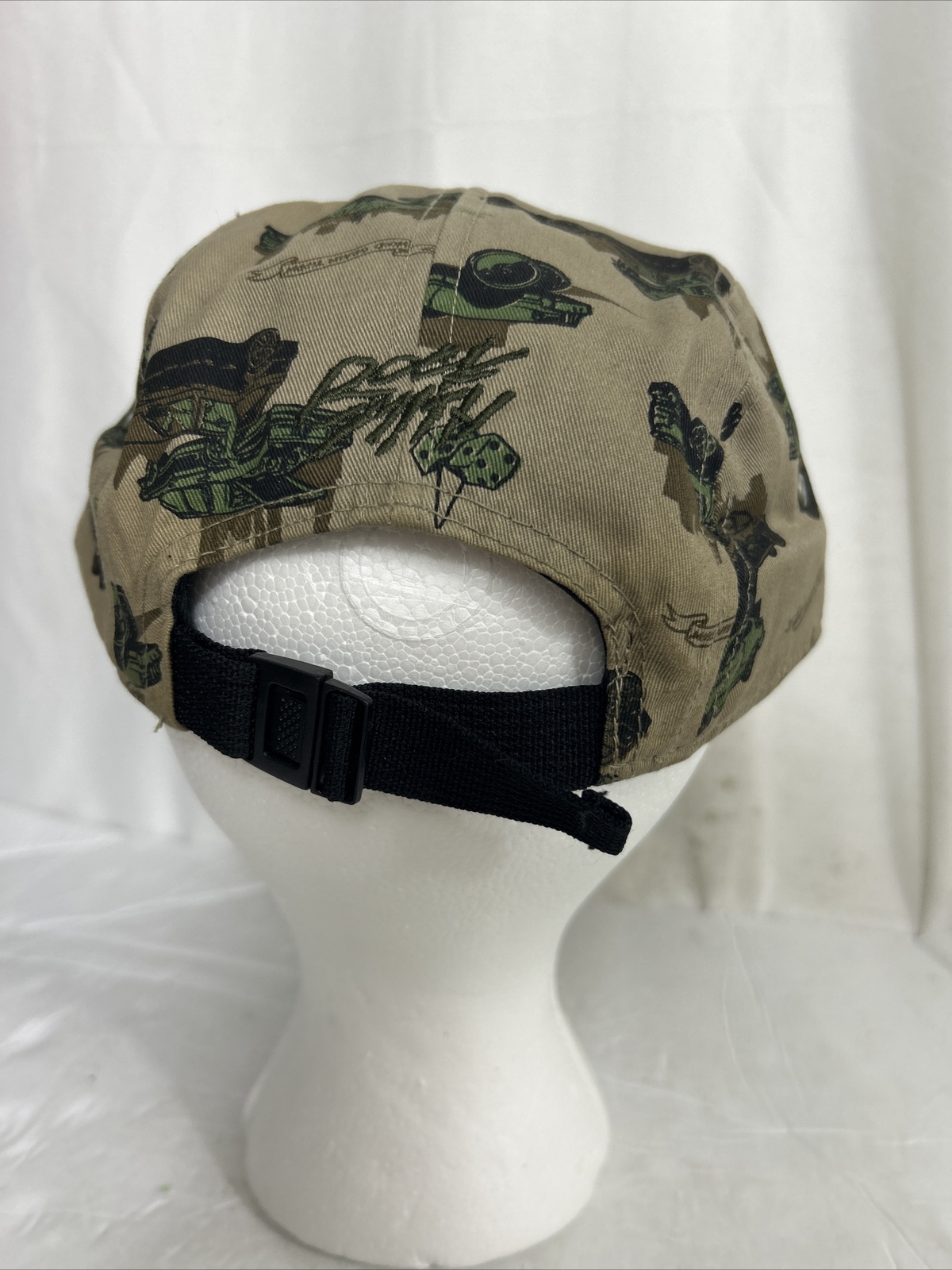 Rocksmith 5 Panel Strapback Hat Beige Leather Bri… - image 8