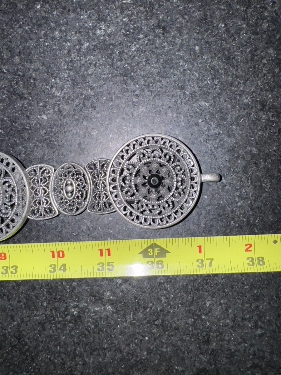 Concho Belt Women 37”Silver Medallion Western Cowgirl  display picture 3