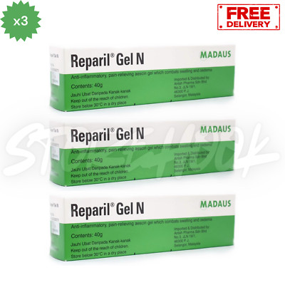 3x Reparil Gel N Anti-Inflammatory Pain Relieving Swelling 40g