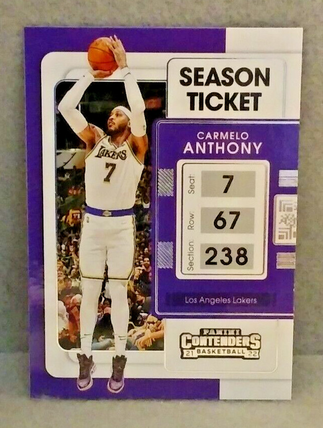 Carmelo Anthony 2021-22 Panini Contenders Season Ticket Base #82 Lakers NBA