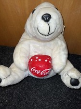 VINTAGE COCA-COLA 14” POLAR BEAR PLUSH - 1990's  Coca Cola Merchandise 1996