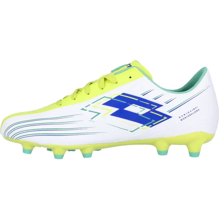 Scarpe tacchetti calcio uomo Lotto Solista 700 VIII FG tutte bianche Sunny Lime taglia 9 nuove con scatola