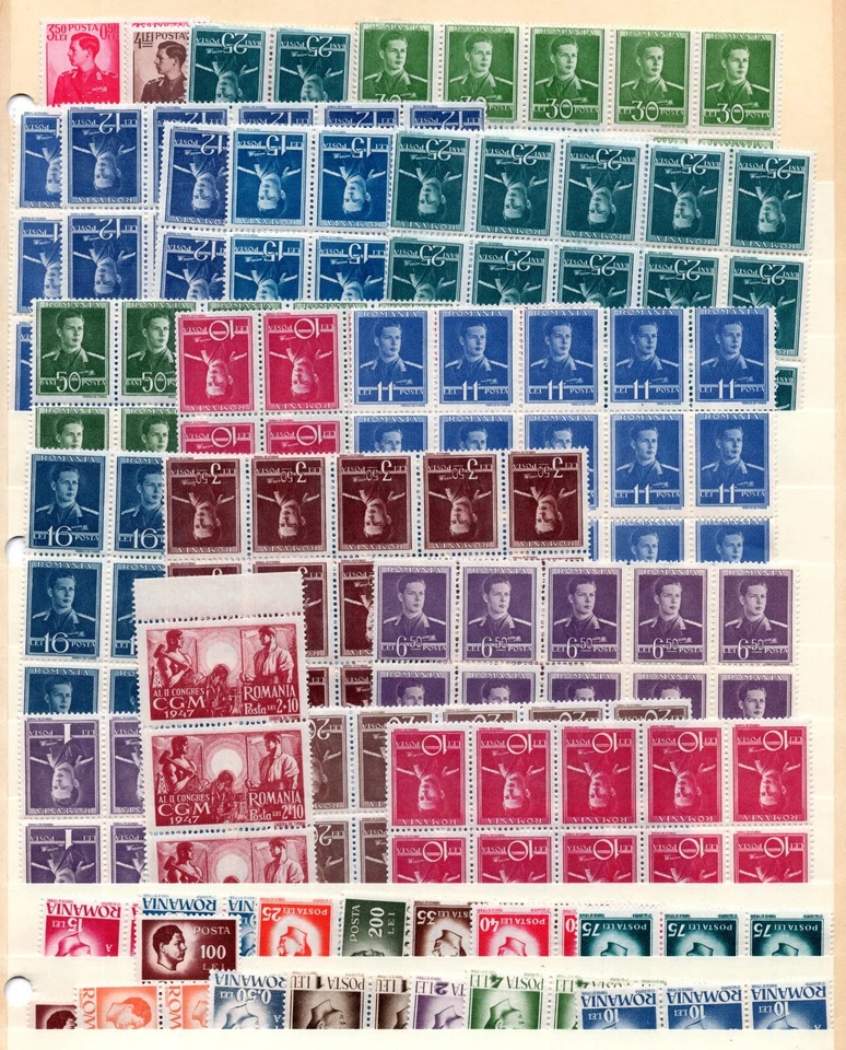 ROMANIA 1940 LARGE ACCUMULATION OF MANY HUNDREDS MOSTLY IN BLOCKS OF 4 - Image 3 of 4