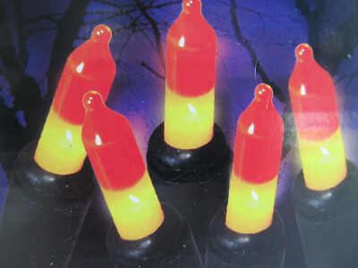 Candy Corn Halloween Lights 70 Count Orange & Yellow Stripe Electric String C5