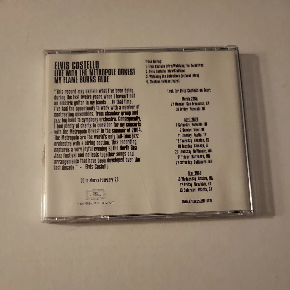 ELVIS COSTELLO Live w/ The METROPOLE ORKEST My Flame Burns Blue CD Sampler - Image 2 of 4