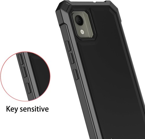 For Nokia C110 Hybrid Rubber Phone Case Full Body Rugged Cover w/ Tempered Glass - Picture 23 of 76