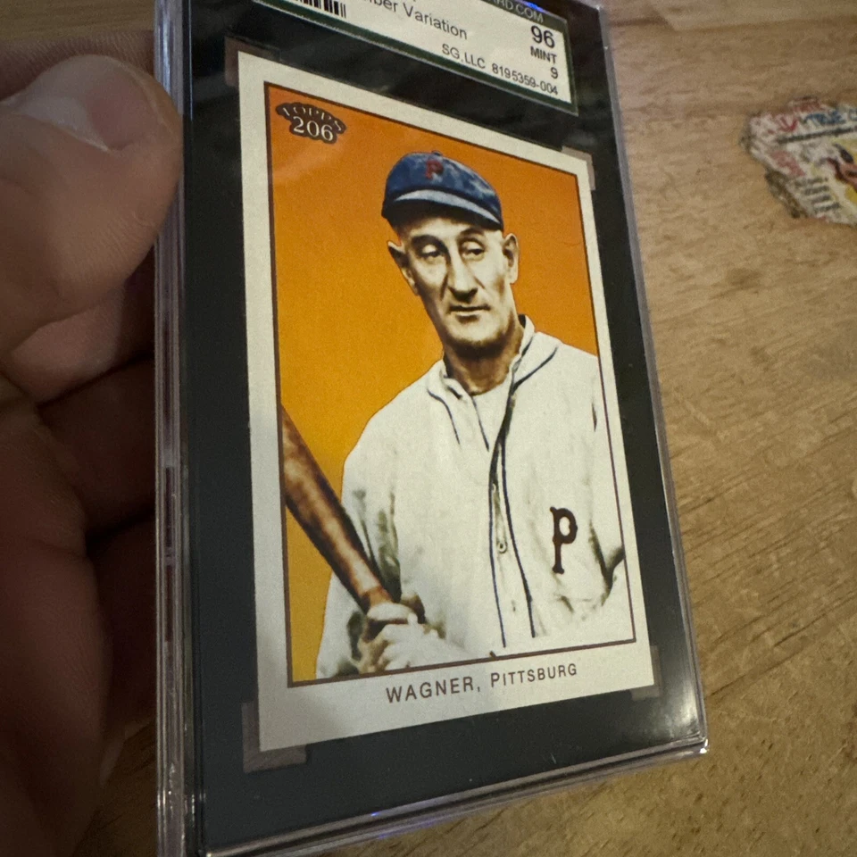 Tarjeta de béisbol Honus Wagner SGC 9 como nueva coleccionista pirata Topps 206 graduada 2009 WOW Foto 4 de 4