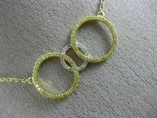 ESTATE LARGE .53CT WHITE & YELLOW DIAMOND 18K 2TONE GOLD CIRCLE OF LIFE NECKLACE