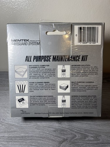 Memtek Computer Safeguard All Purpose Maintenance Kit Cleans Screen/Keyboard New - Picture 2 of 2