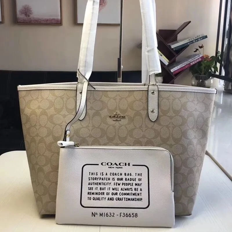 Coach Borsa da Città Reversibile F36658 Con Pochette Firmata Borsa Donna Outlet