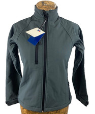 Russell Jacket Xs 8 Grey Softshell Fleece Stretchy Stand Collar New Bnwt