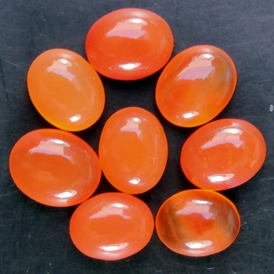 Wholesale Lot 12x10mm Oval Cabochon Natural Carnelian Loose Calibrated Gemstone - Image 2 of 4