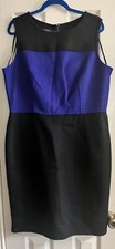 NWOT Fabulous Talbots Black And Blue Wool Blend Dress Size 16