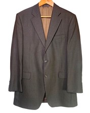 Jack Victor Collections Men's 100 Wool 2-Button Black Brown Blazer Size 42L