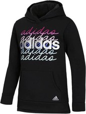 adidas Event 21 Fleece CTN Hood Pullover Extended Size Kids', Black, Size S 