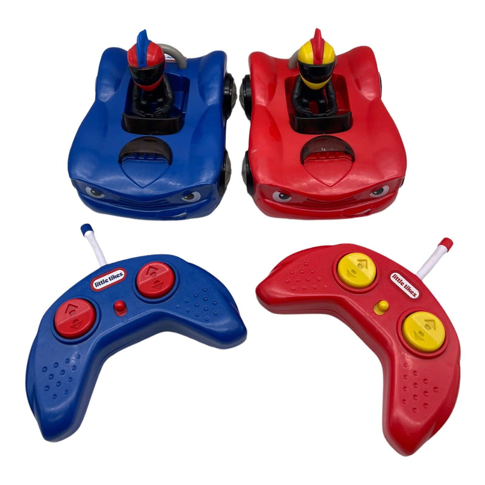 Little Tikes RC Wheelz Bumper Race Cars Red & Blue Complete Works